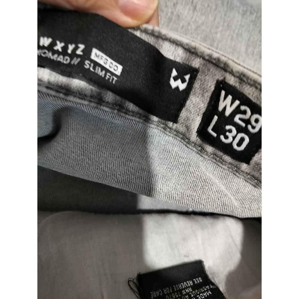 M648) WXYZ Nomad Men's Gray Slim Fit Stretch Denim Jeans Size W29/L30 - Picture 7 of 8